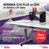 BERNINA Q16 PLUS Long Arm Quilting Machine on Electric Lift Table