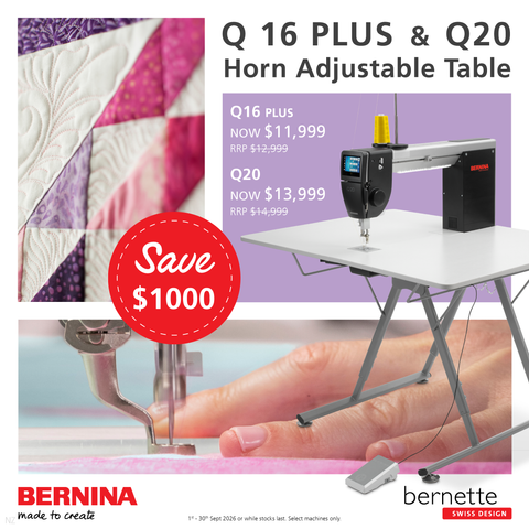 BERNINA Q 16 PLUS Longarm Quilting Machine and Horn Table (Foldable)